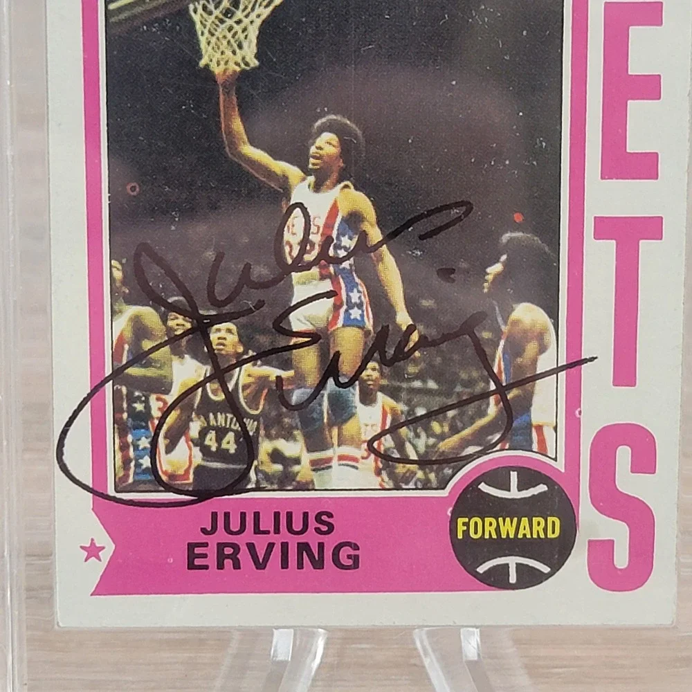 Julius Erving ABA All Stars 1973 74 First Team Autographed Basketball Card